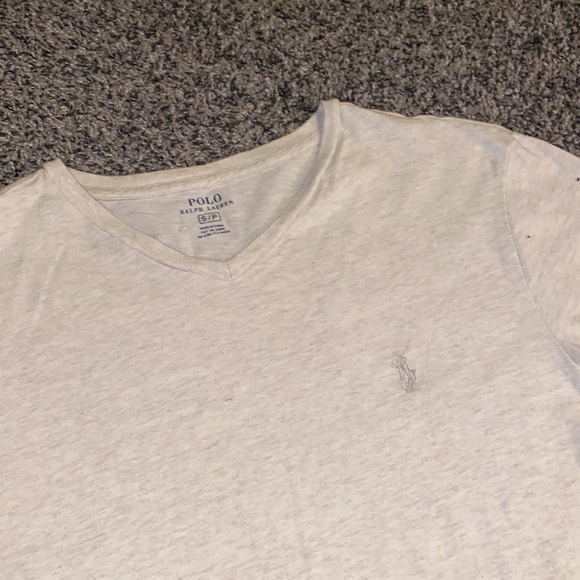 Cream Polo V Neck Shirt - Small - Picture 2 of 2